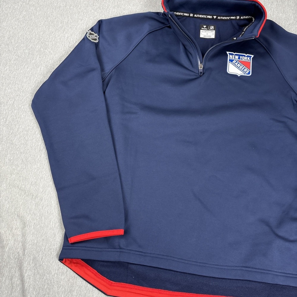 New York Rangers‎ Fanatics Authentic Pro Rink Raglan Quarter-Zip Pullover- Large - Picture 8 of 16